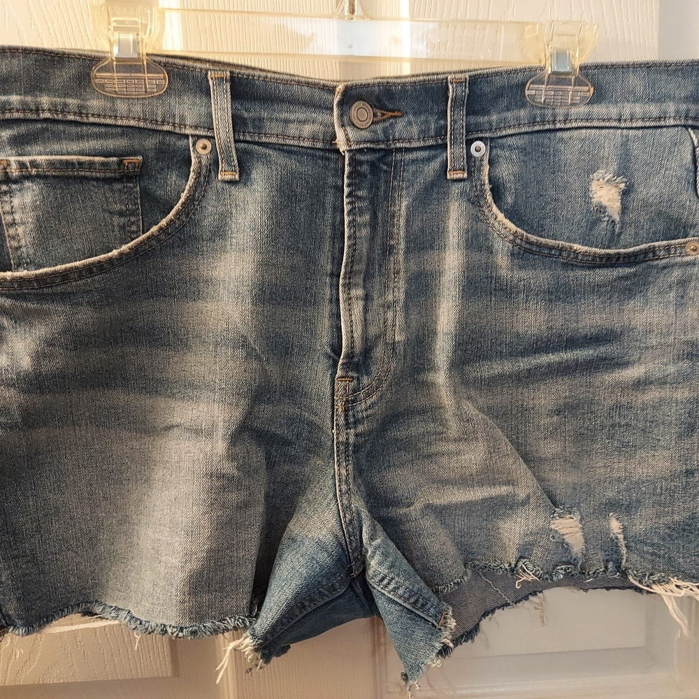 Distressed Denim Shorts
